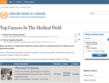 Tablet Screenshot of exploremedicalcareers.com